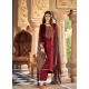 Maroon Party Wear Pure Viscose Velvet Designer Suit