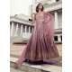 Dusty Pink Designer Chinon Party Wear Anarkali Gown Suit