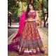 Rani And Multi Coloured Designer Gajji Silk Lehenga Choli