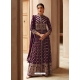 Purple Designer Real Georgette Floor Length Suit