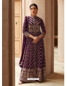 Purple Designer Real Georgette Floor Length Suit