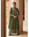 Mehendi Green Designer Real Georgette Floor Length Suit