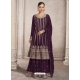 Purple Designer Heavy Fox Georgette Palazzo Suit