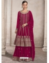 Rani Pink Designer Heavy Fox Georgette Palazzo Suit