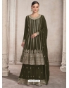 Mehendi Green Designer Heavy Fox Georgette Palazzo Suit