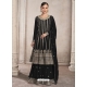 Black Designer Heavy Fox Georgette Palazzo Suit