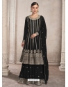 Black Designer Heavy Fox Georgette Palazzo Suit