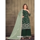 Dark Green Designer 9000 Velvet Palazzo Suit