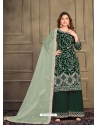 Dark Green Designer 9000 Velvet Palazzo Suit