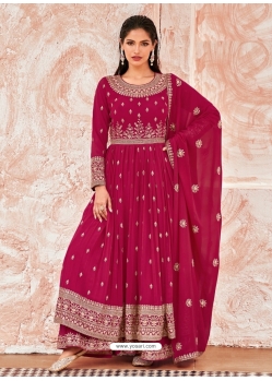 Rani Pink Designer Party Wear Georgette Anarkali Suit