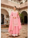 Pink Designer Party Wear Georgette Palazzo Suit