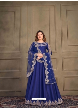 Royal Blue Designer Heavy Art Silk Anarkali Suit