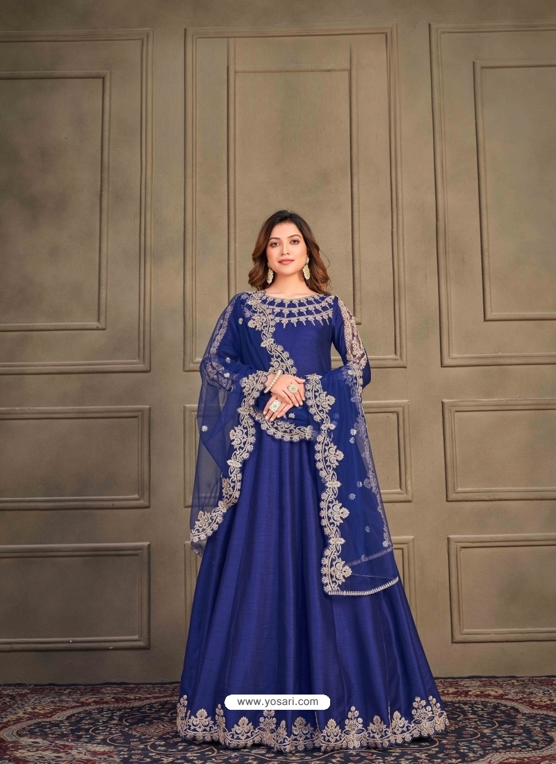Royal Blue Heavy Fully Designer Embroidered Work Wedding Special Anarkali  Suit - Indian Heavy Anarkali Lehenga Gowns Sharara Sarees Pakistani Dresses  in USA/UK/Canada/UAE - IndiaBoulevard