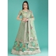 Sea Green Net Party Wear Heavy Lehenga Choli