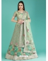 Sea Green Net Party Wear Heavy Lehenga Choli