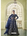 Navy Blue Designer Heavy Butterfly Net Anarkali Suit