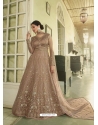 Beige Designer Heavy Butterfly Net Anarkali Suit