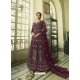 Deep Wine Designer Heavy Butterfly Net Anarkali Suit