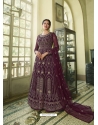 Deep Wine Designer Heavy Butterfly Net Anarkali Suit