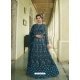 Teal Blue Designer Heavy Butterfly Net Anarkali Suit