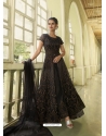 Black Designer Heavy Butterfly Net Anarkali Suit