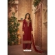 Maroon Party Wear Heavy Brasso Designer Suit