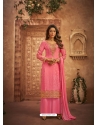 Pink Party Wear Heavy Brasso Designer Suit