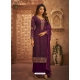 Deep Wine Party Wear Heavy Brasso Designer Suit