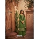 Mehendi Green Party Wear Heavy Brasso Designer Suit