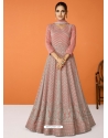 Peach Heavy Faux Georgette Designer Anarkali Suit