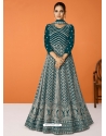 Teal Blue Heavy Faux Georgette Designer Anarkali Suit