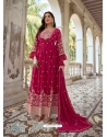 Rani Pink Heavy Faux Georgette Designer Anarkali Suit