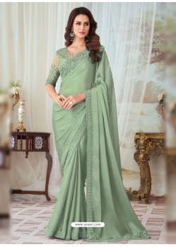 Green Designer Party Wear Glorious Silk Saree