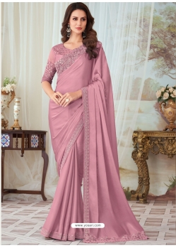 Pink Designer Party Wear Glorious Silk Saree