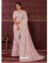 Pink Party Wear Heavy Designer Satin Silk Saree
