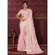 Baby Pink Party Wear Heavy Net Designer Saree