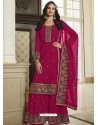 Rani Pink Party Wear Faux Georgette Palazzo Suit
