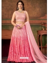 Pink Wedding Wear Pure Georgette Designer Lehenga Choli
