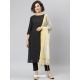 Black Poly Silk Readymade Salwar Suit YOS26222