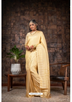 Beige Raw Silk Woven Kanjivaram Saree YOSAR34330