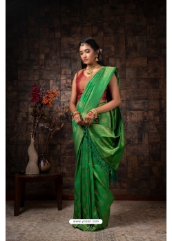 Green Raw Silk Woven Kanjivaram Saree YOSAR34332