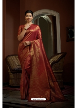 Red Art Silk Woven Kanjivaram Saree YOSAR34363