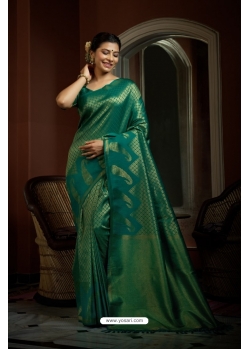Teal Green Art Silk Woven Kanjivaram Saree YOSAR34365