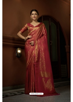 Red Art Silk Woven Kanjivaram Saree YOSAR34378