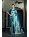 Blue Art Silk Zari Kanjivaram Saree YOSAR34463