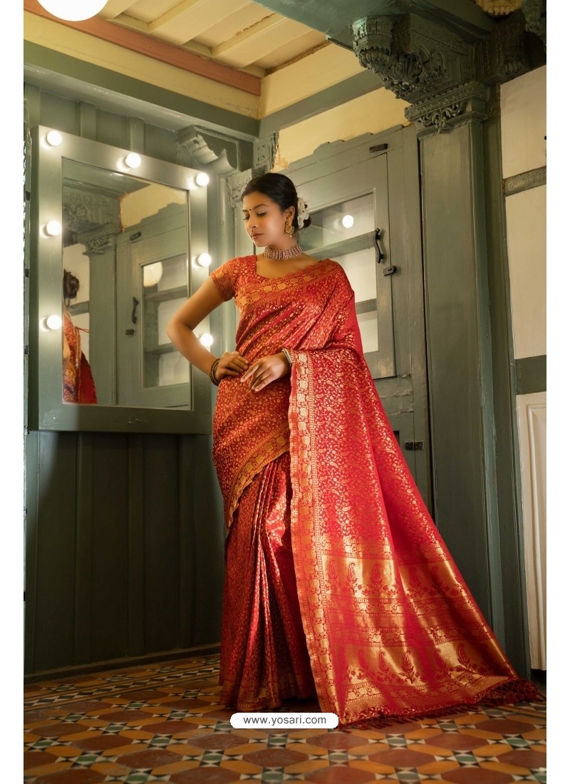Shop Geroo Jaipur MAROON RED Silk Bandhani Saree for Women Online 39591166