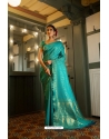 Turquoise Art Silk Zari Kanjivaram Saree YOSAR34474