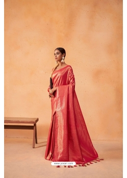 Red Art Silk Zari Kanjivaram Saree YOSAR34478