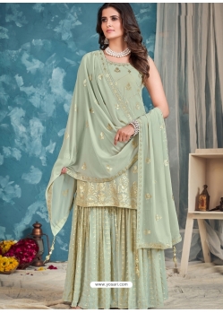 Light Green Georgette Embroidered Palazzo Suit YOS26233