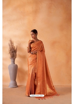 Orange Art Silk Zari Kanjivaram Saree YOSAR34534